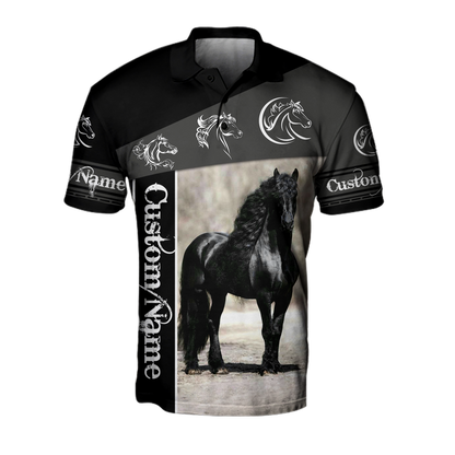 Black Horse Custom Name 3D All Over Printed Shirts TA09252001S