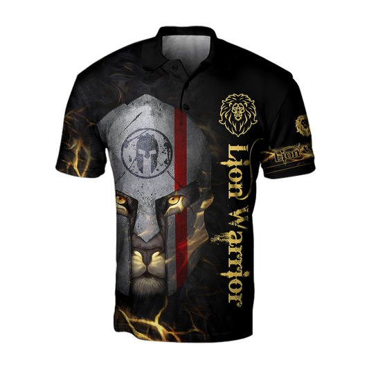 Spartan Lion Warrior 3D All Over Printed Polo for Men and Women