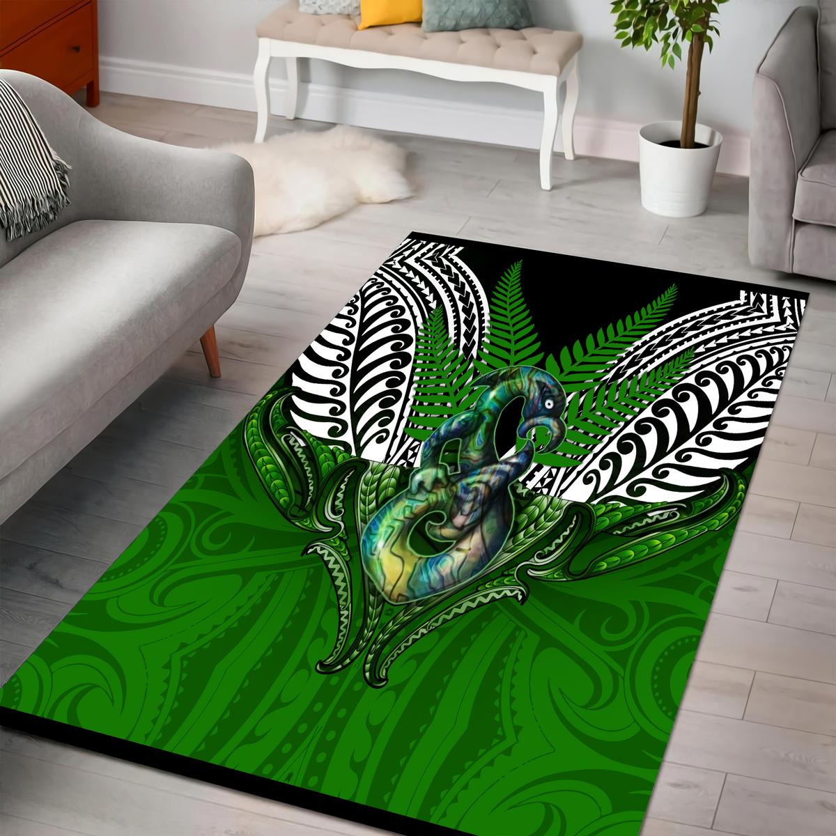 Premium Manaia n Silver Fern Rug