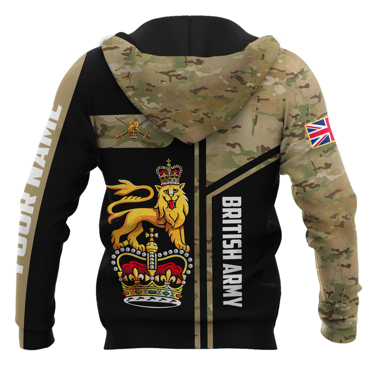 Custom name British Army Camo 3D Design print shirts