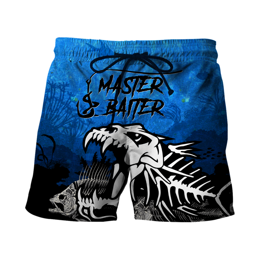 Master Baiter fishing custom name blue design 3d print shirts