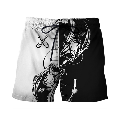 Bass fishing tattoo the rule Black White 3D print shirts