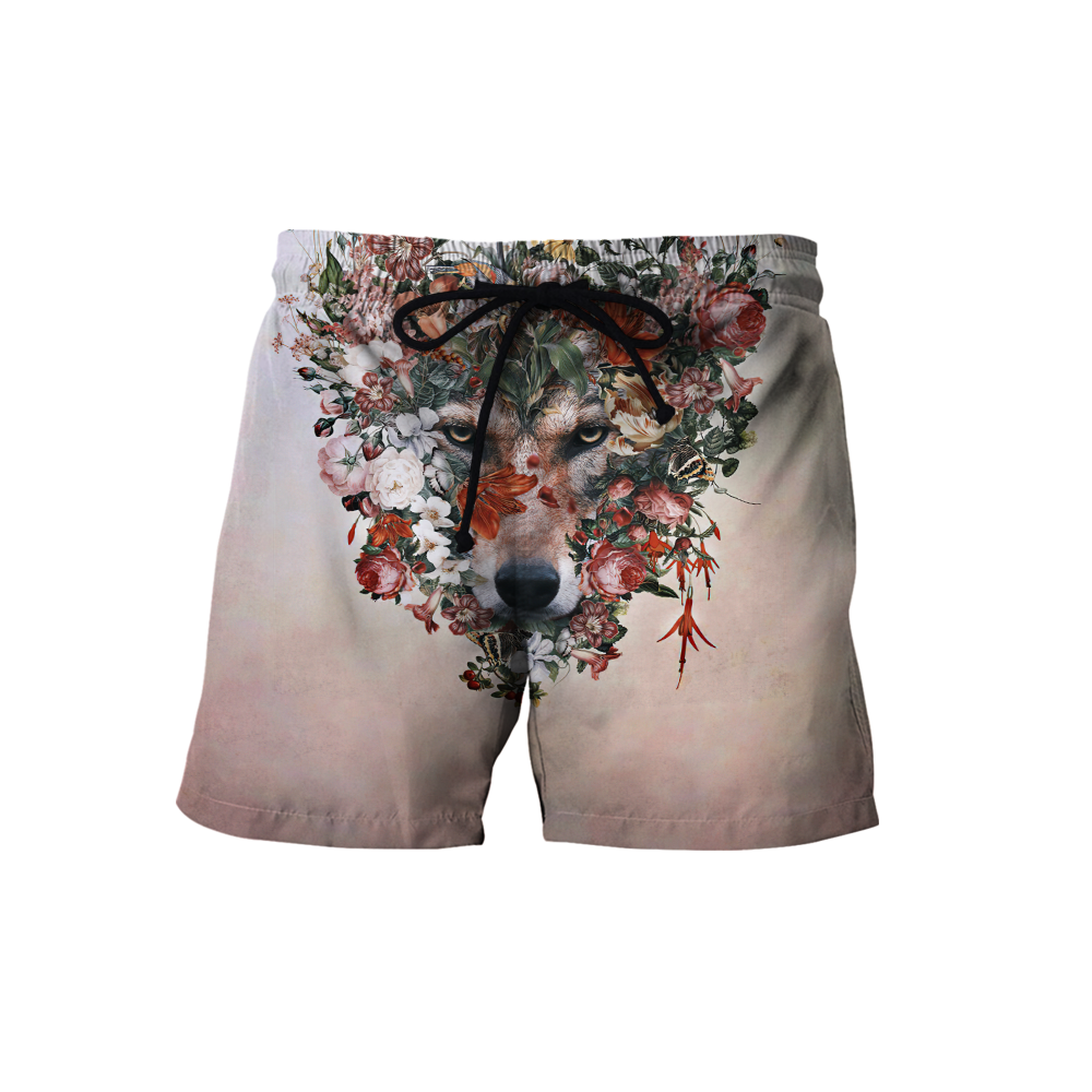 Wolf Floral 3D All Over Printed Unisex Deluxe Hoodie ML