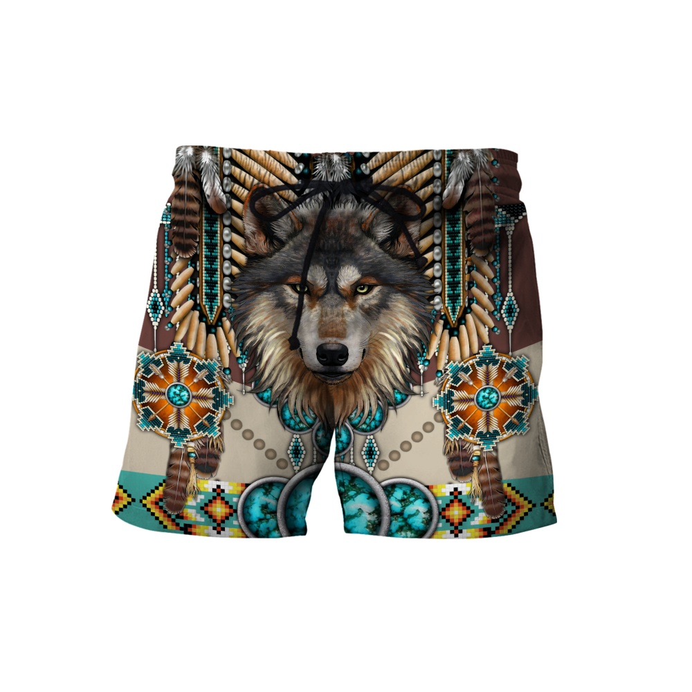 Premium Wolf Native American 3D All Over Printed Unisex Shirts
