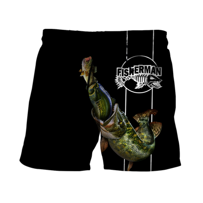 The great fish eats the small Black Fishing 3d print shirts