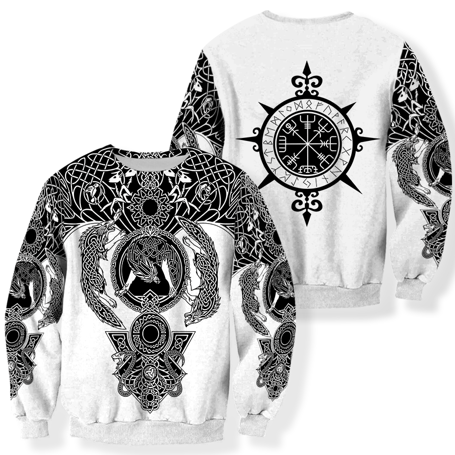 Viking Tattoo All-Over Print-Apparel-HP Arts-Sweat Shirt-S-Vibe Cosy™