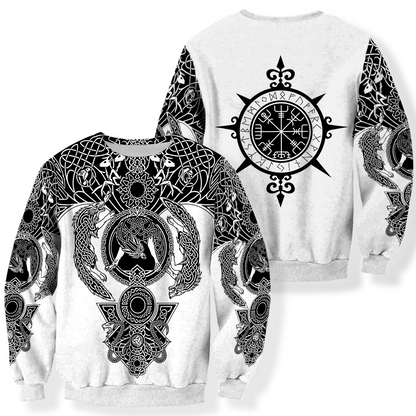 Viking Tattoo All-Over Print-Apparel-HP Arts-Sweat Shirt-S-Vibe Cosy™