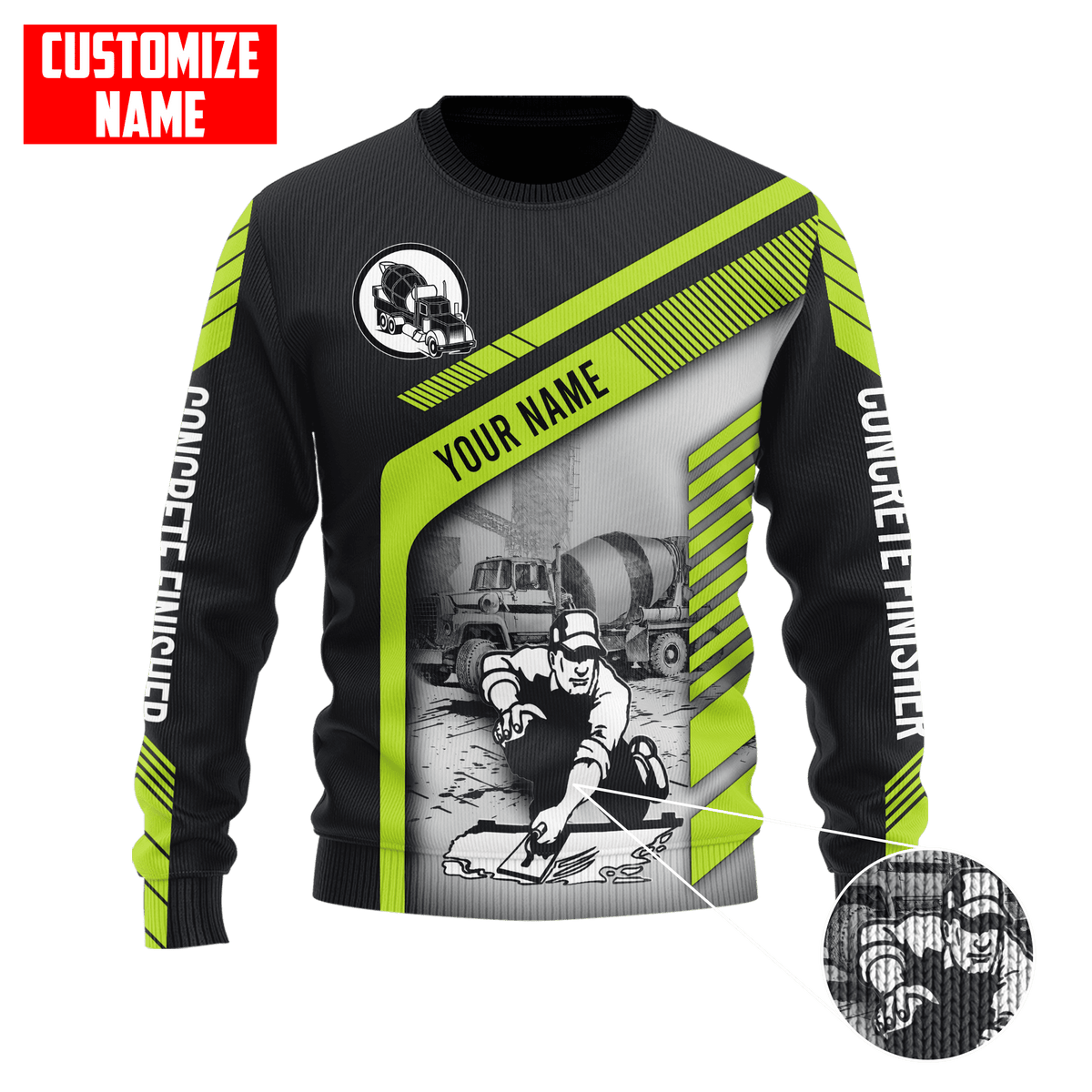 Concrete Finisher with Poured concrete Custom name 3D Printed Shirts