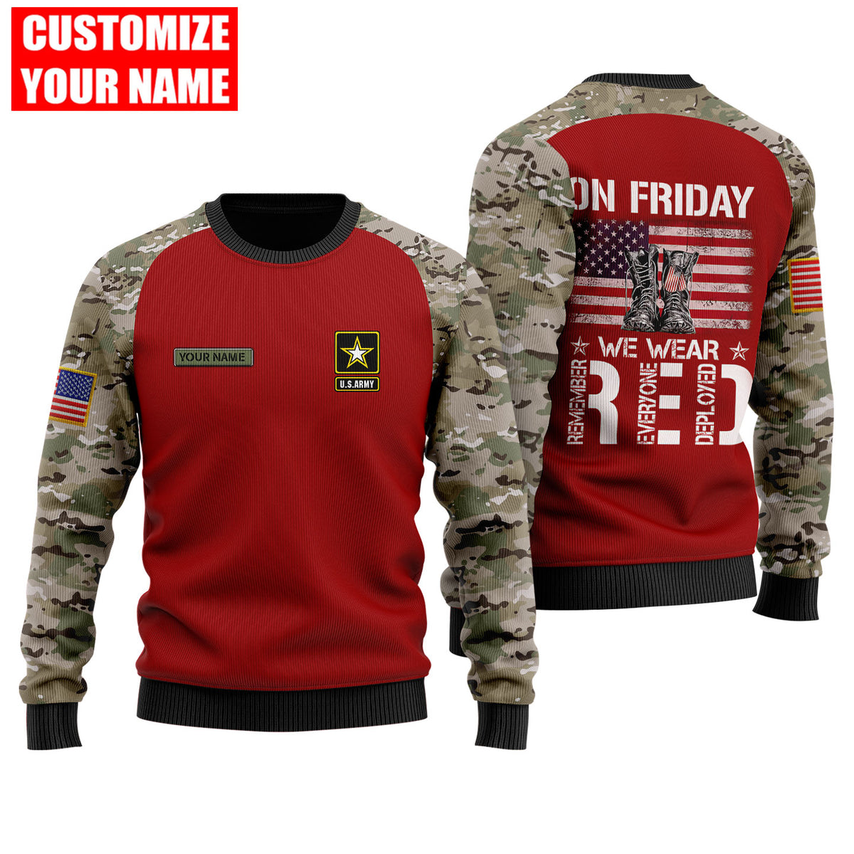 Customized name US Army 3D All Over Printed Unisex Shirts