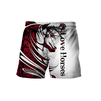 Horse Camo Red 3D All Over Printed Shirts Pi050501S1-Apparel-TA-Shorts-S-Vibe Cosy™