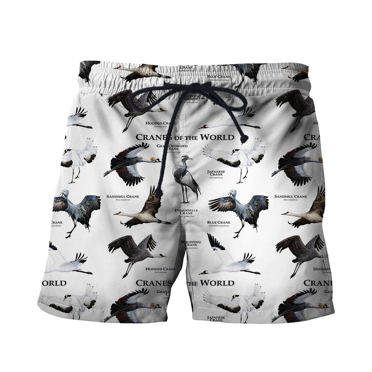 3D All Over Printed Cranes Of The World Shirts And Shorts-Apparel-HP Arts-SHORTS-S-Vibe Cosy™