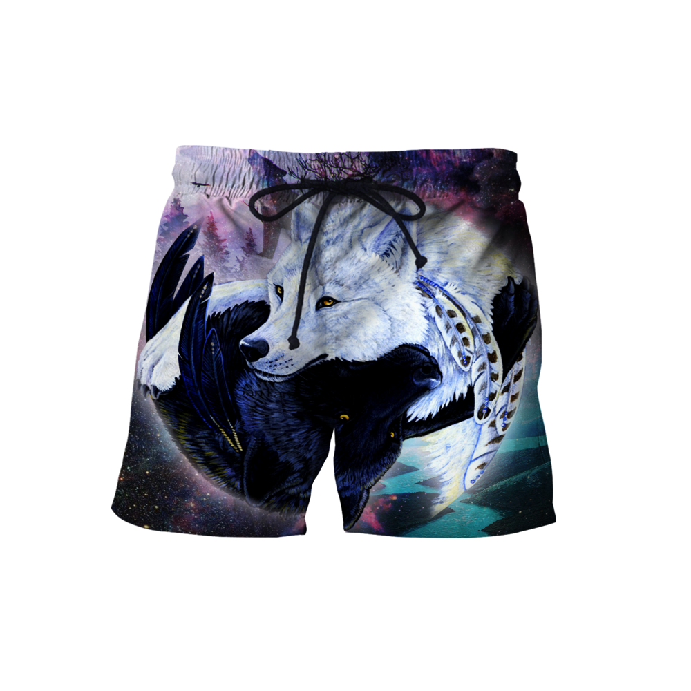Black and White Norse Wolves Unisex Shirts All Over Printed TNA10222002