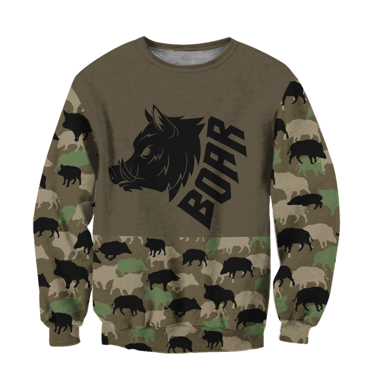 Boar Hunting Dark Green Camo 3D All Over Print  Hoodie