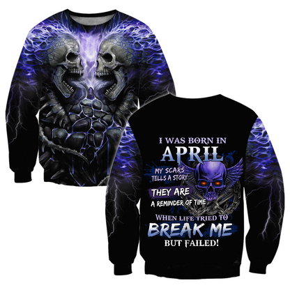 April Guy Skull 3D All Over Printed Unisex Hoodie