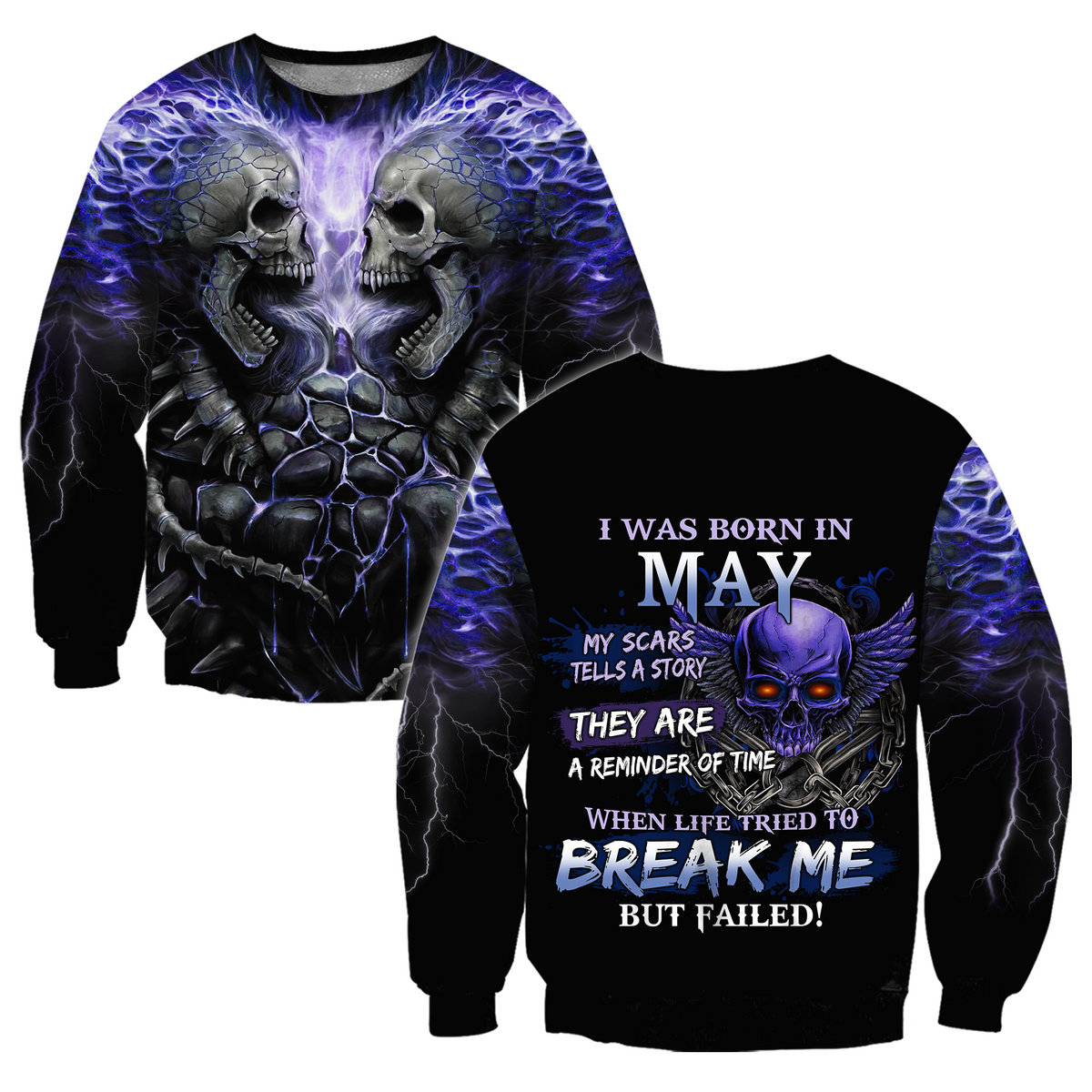 May Guy Skull 3D All Over Printed  Unisex Hoodie