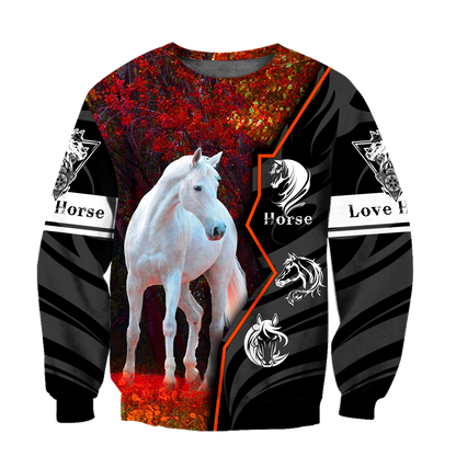 Beautiful Horse 3D All Over Printed shirt for Men and Women Pi040103-Apparel-TA-Sweat Shirt-S-Vibe Cosy™