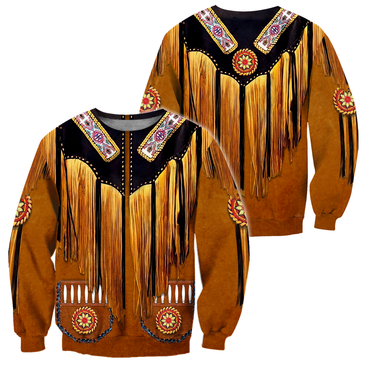 Native Cowboy Jacket No6 Cosplay 3D Over Printed Unisex Deluxe Hoodie ML