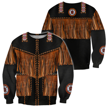 Native Cowboy Jacket No2 Cosplay 3D Over Printed Unisex Deluxe Hoodie ML