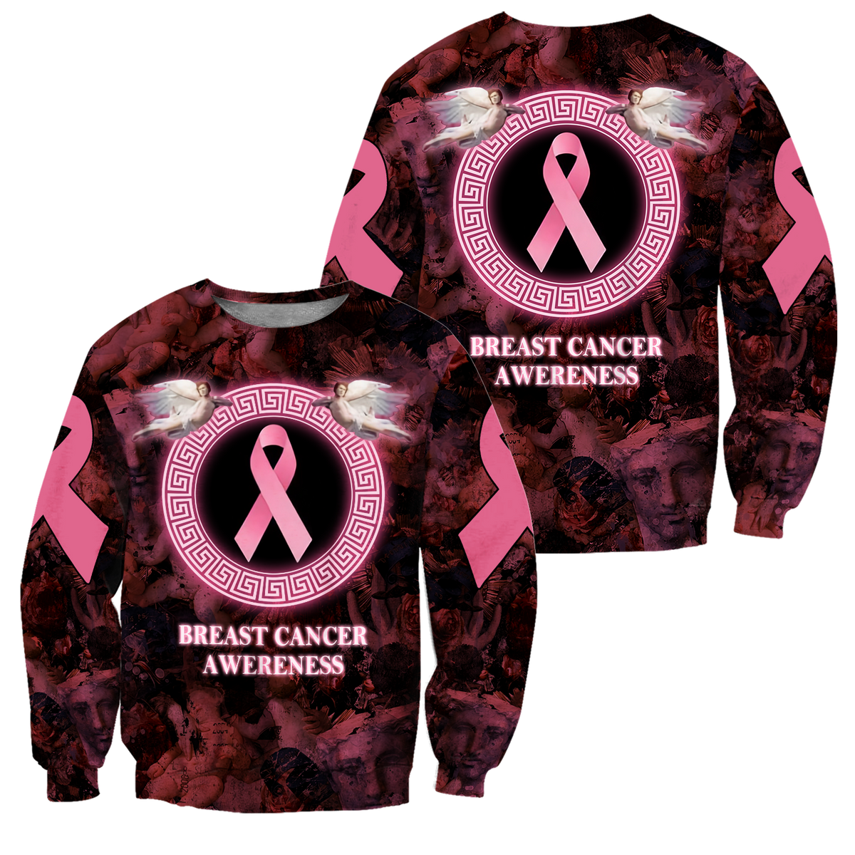 3D Angel Breast Cancer Awareness Hoodie T-Shirt Sweatshirt SU110301-Apparel-SUN-Sweater-S-Vibe Cosy™