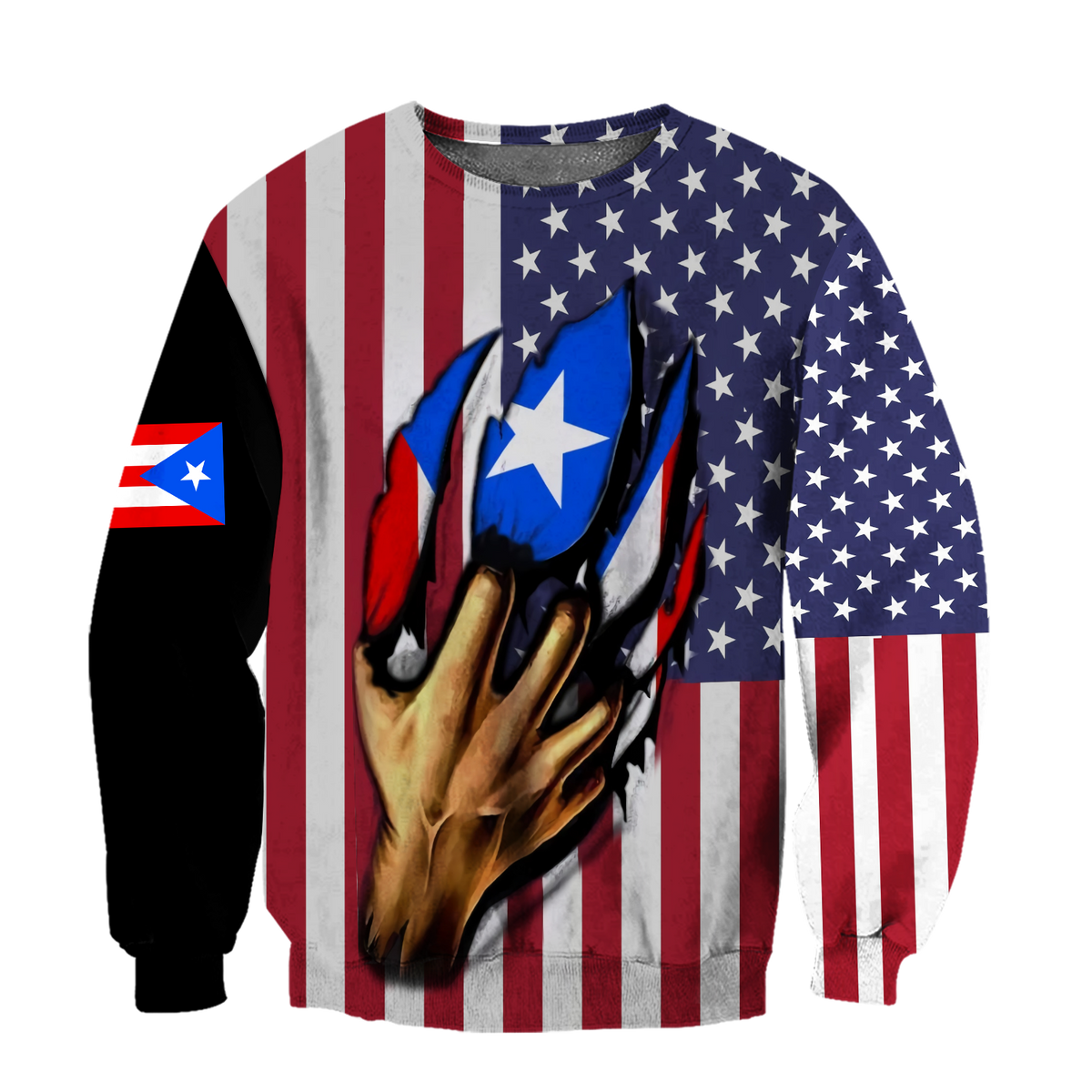 Puerto Rico And America Lover Shirts And Short TH20061701S-Apparel-TQH-SweatShirts-S-Vibe Cosy™