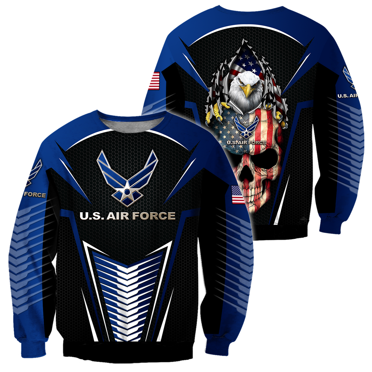 US AirForce skull 3d all over printed for man and women Pi270202 PL-Apparel-PL8386-Sweatshirt-S-Vibe Cosy™