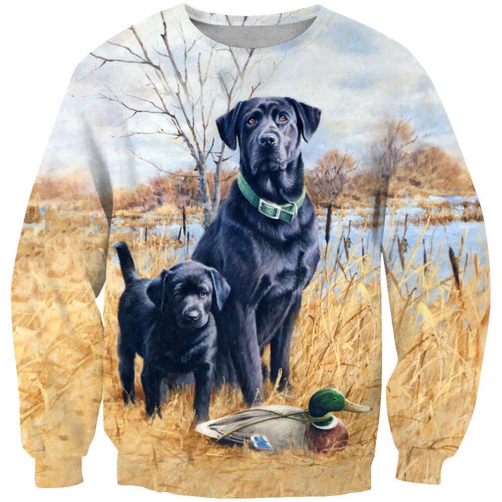 All Over Print Black Labrador-Apparel-HbArts-Sweatshirt-S-Vibe Cosy™