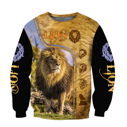 Lion in Wildlife Over Printed Hoodie