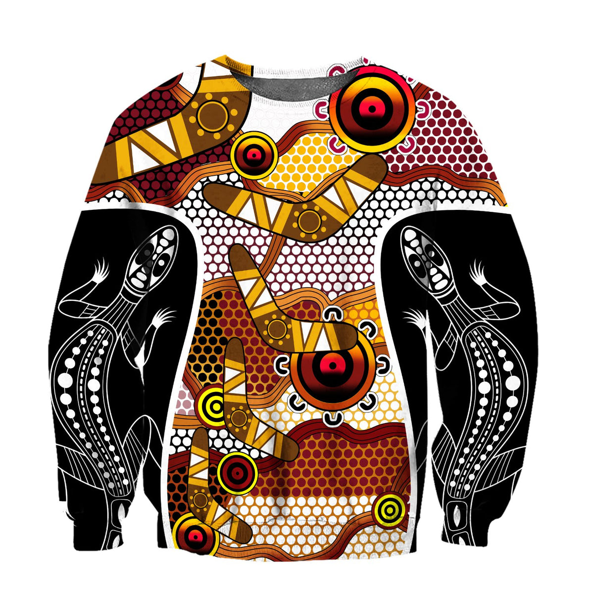 Aboriginal Lizard Dot Painting Boomerang Patterns Shirt For Men And Women