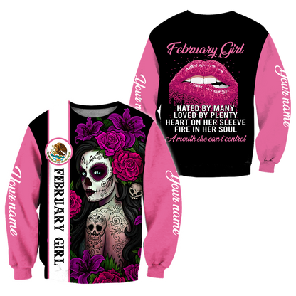 February Girl Customize Name 3D All Over Printed Shirts For Women MH10112002