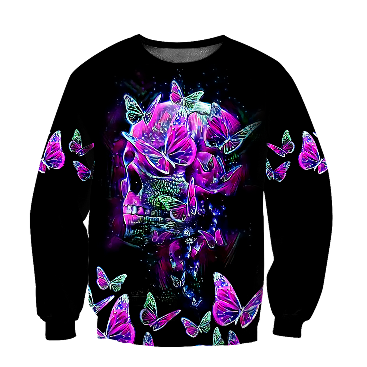 Butterfly Love Skull 3D all over printed for man and women-Apparel-PL8386-Hoodie-S-Vibe Cosy™
