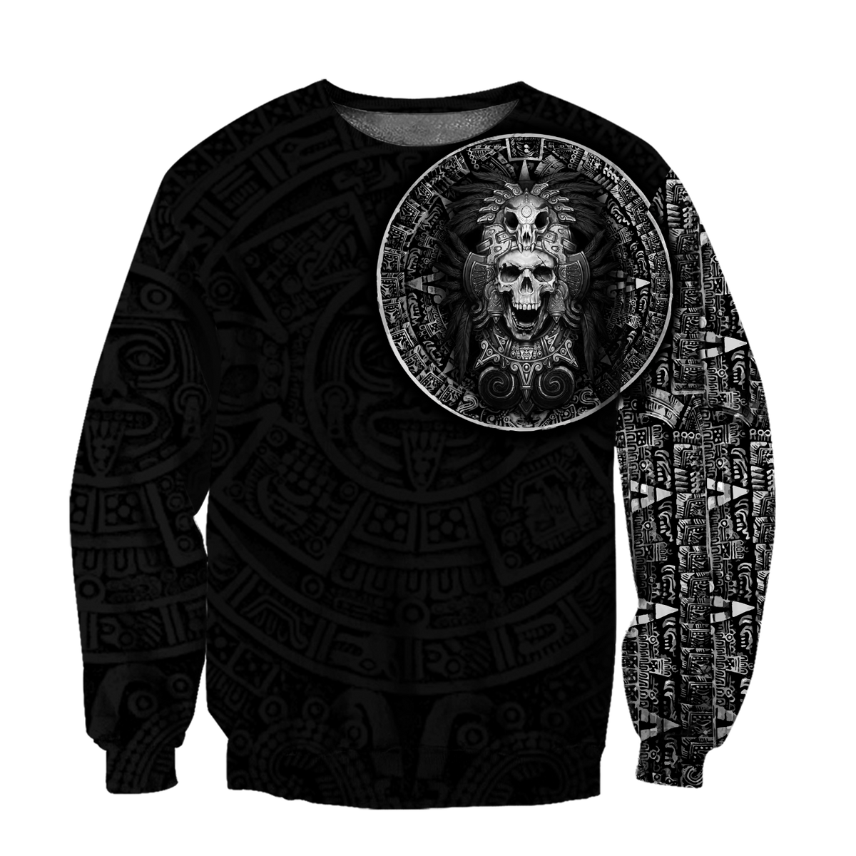 Mexican Aztec Warrior 3D All Over Printed Shirts For Men and Women QB07022001-Apparel-TA-Sweatshirts-S-Vibe Cosy™