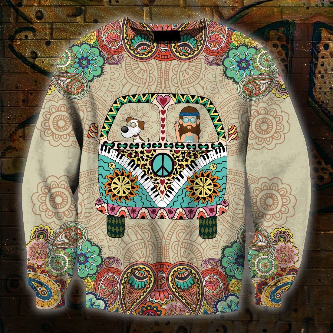 3D All Over Print Dog Hippie Hoodie-Apparel-HD09-Sweat Shirt-S-Vibe Cosy™