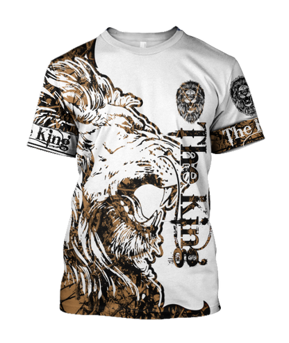 3D The Alpha King Lion Tattoo Over Printed Hoodie