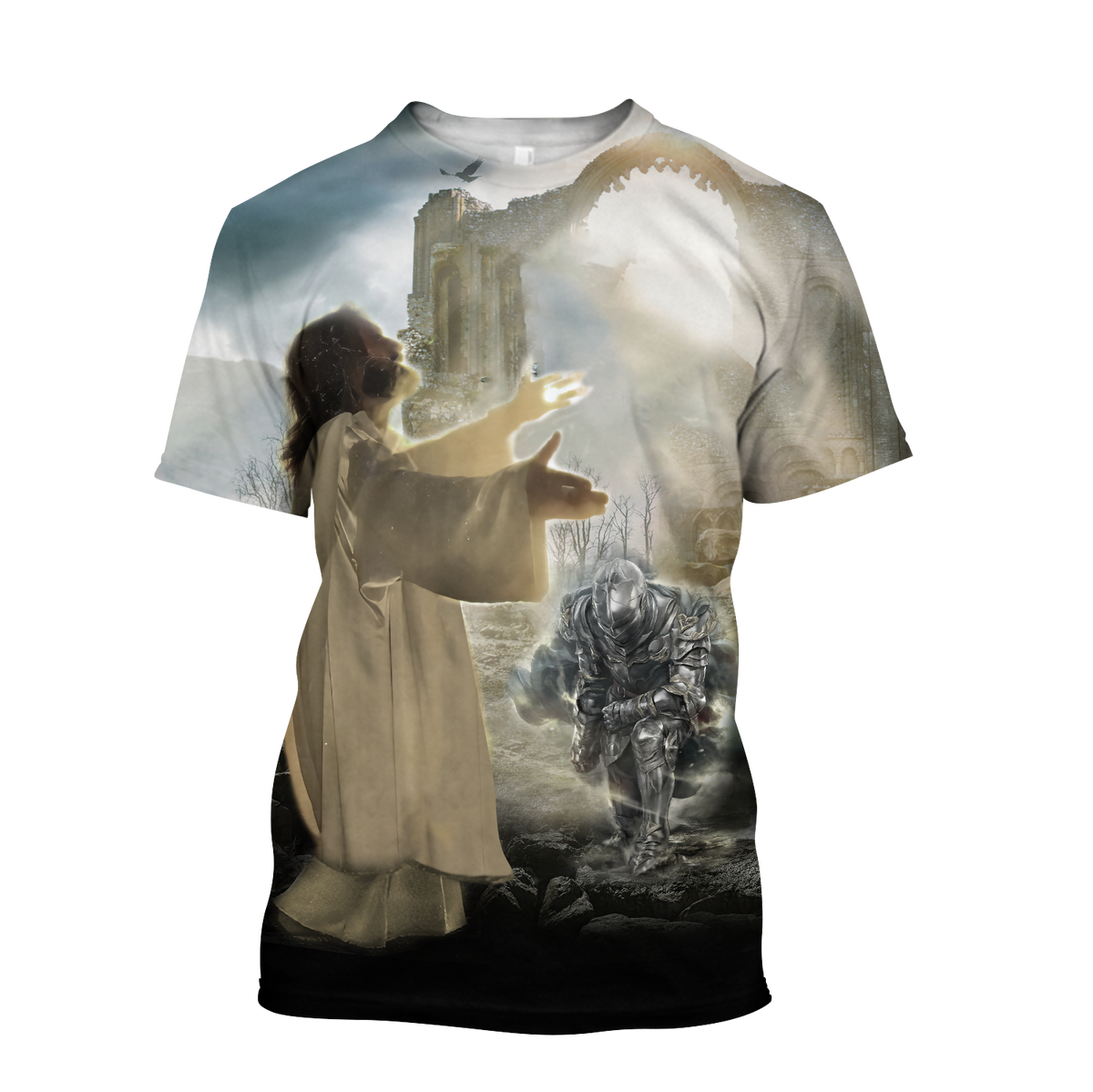 Jesus and Knight templar 3D all over printed for men and women HHT07092018
