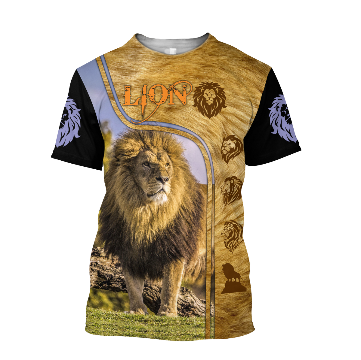 Lion in Wildlife Over Printed Hoodie