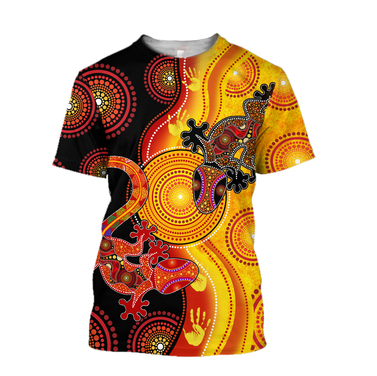 Aboriginal Australia Indigenous Lizards and the Sun shirts for men and women