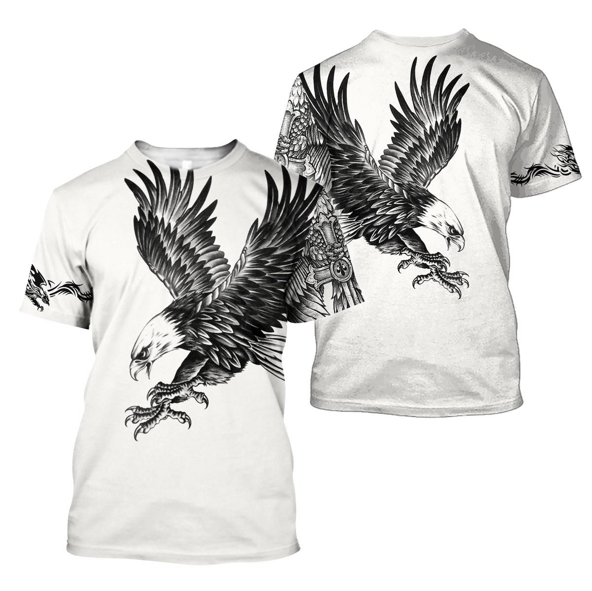 Eagle Tatoo Hoodie 3D All Over Printed Shirts For Men Pi15072003-Apparel-LAM-T-Shirts-S-Vibe Cosy™