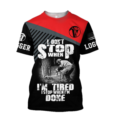 Logger Chainsaw I'm Stop When I Am Done Red Unisex Shirts