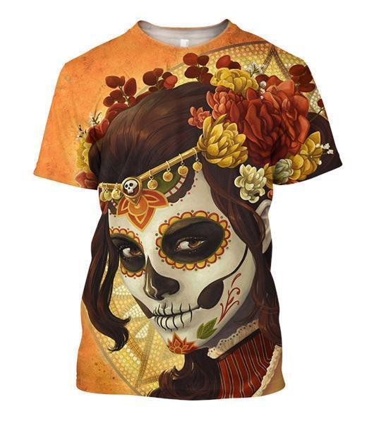 3D All Over Sugar Beautiful Skull Hoodie-Apparel-Phaethon-T-Shirt-S-Vibe Cosy™