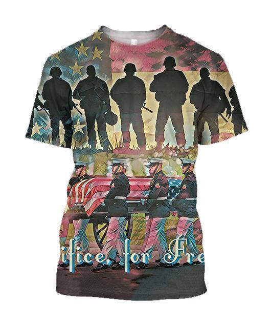 All Over Printed Sacrifice For Freedom Shirts-Apparel-HP Arts-T-Shirt-S-Vibe Cosy™