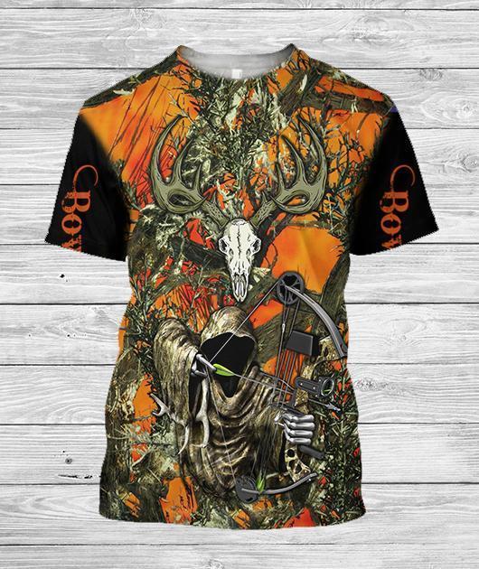 3D All Over Printed Grim Reaper Bow Hunter Camo-Apparel-HP Arts-T-Shirt-S-Vibe Cosy™