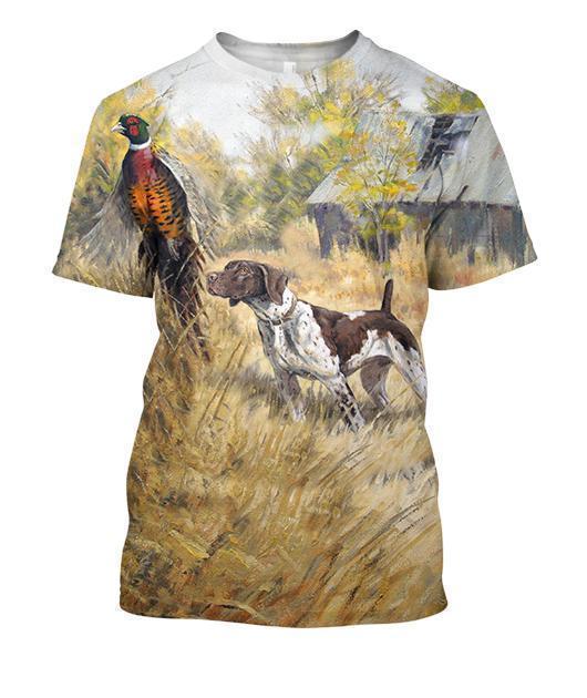 3D All Over Print 3 Hunting Dog Pheasant Hoodie-Apparel-Phaethon-T-Shirt-S-Vibe Cosy™