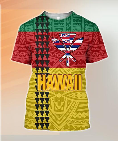 Hawaii Kanaka Flag Hoodie - AH-ALL OVER PRINT ZIP HOODIES (P)-Phaethon-T-Shirt-S-Vibe Cosy™