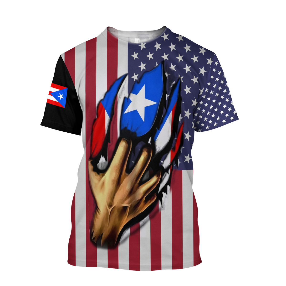 Puerto Rico And America Lover Shirts And Short TH20061701S-Apparel-TQH-T-Shirt-S-Vibe Cosy™