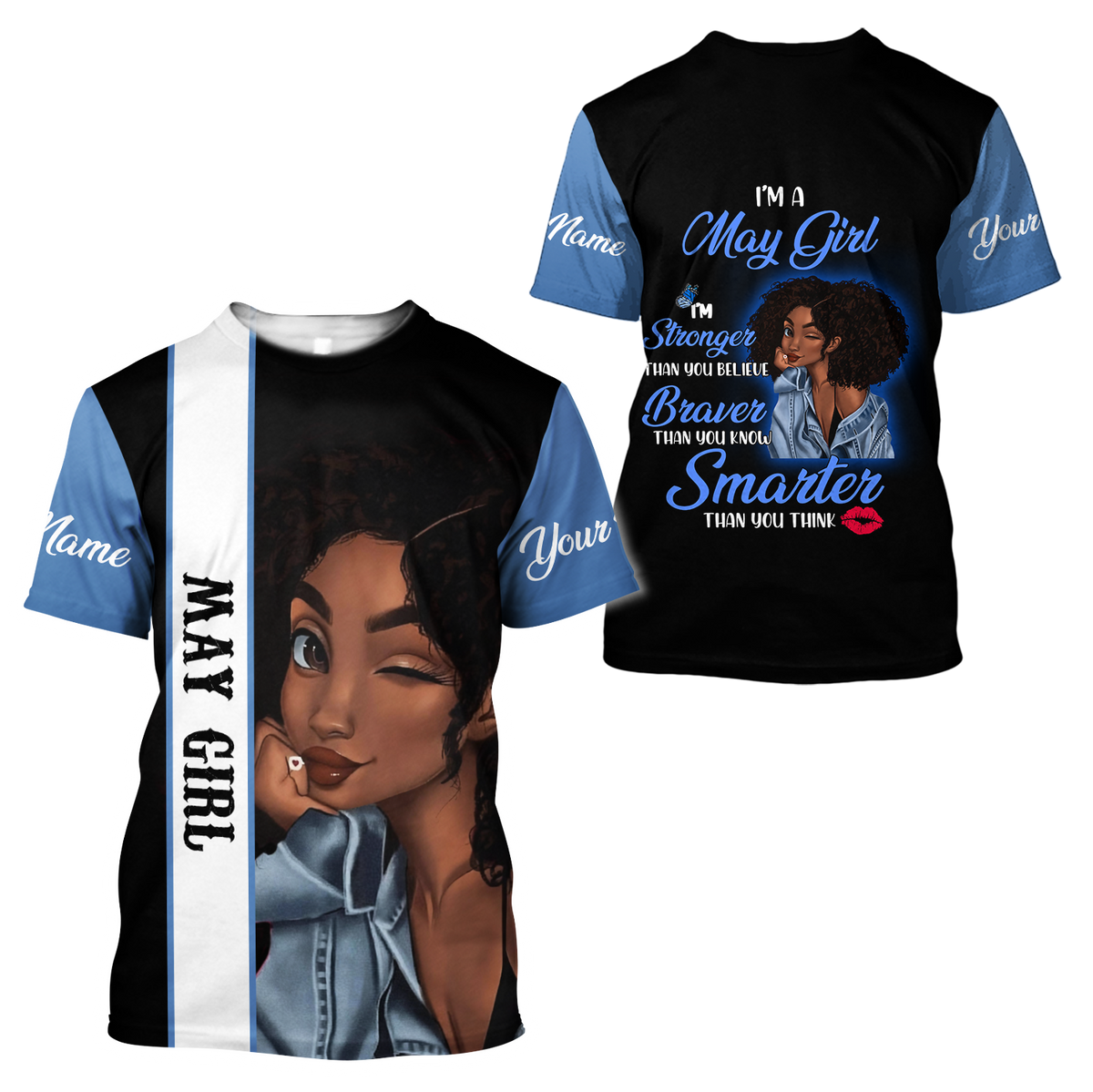 May Girl Customize Name 3D All Over Printed  Unisex Hoodie