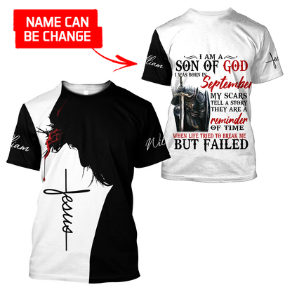 September Guy - Son of God Custome Name 3D All Over Printed Hoodie