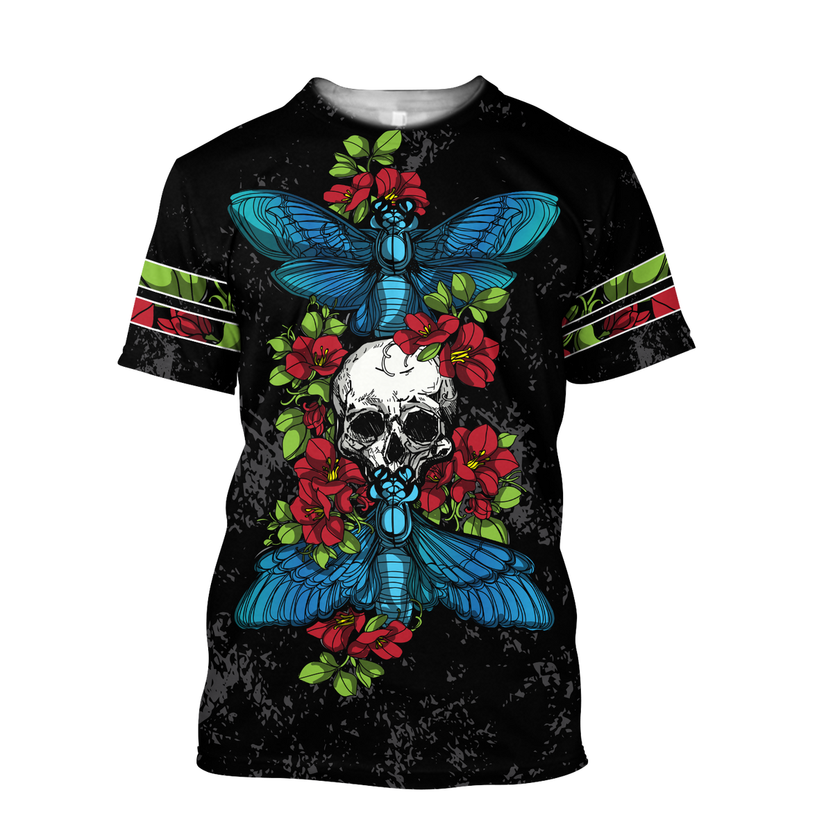 Butterfly Love Skull 3D all over printed for man and women QB05192001-Apparel-PL8386-T- Shirt-S-Vibe Cosy™