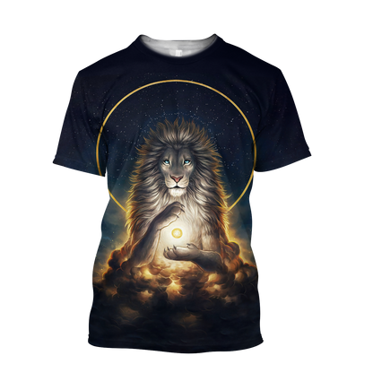 3D Magical Lion God Over Printed Hoodie