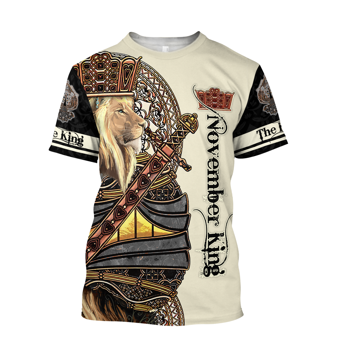 November Black King Lion  3D All Over Printed Unisex Shirts