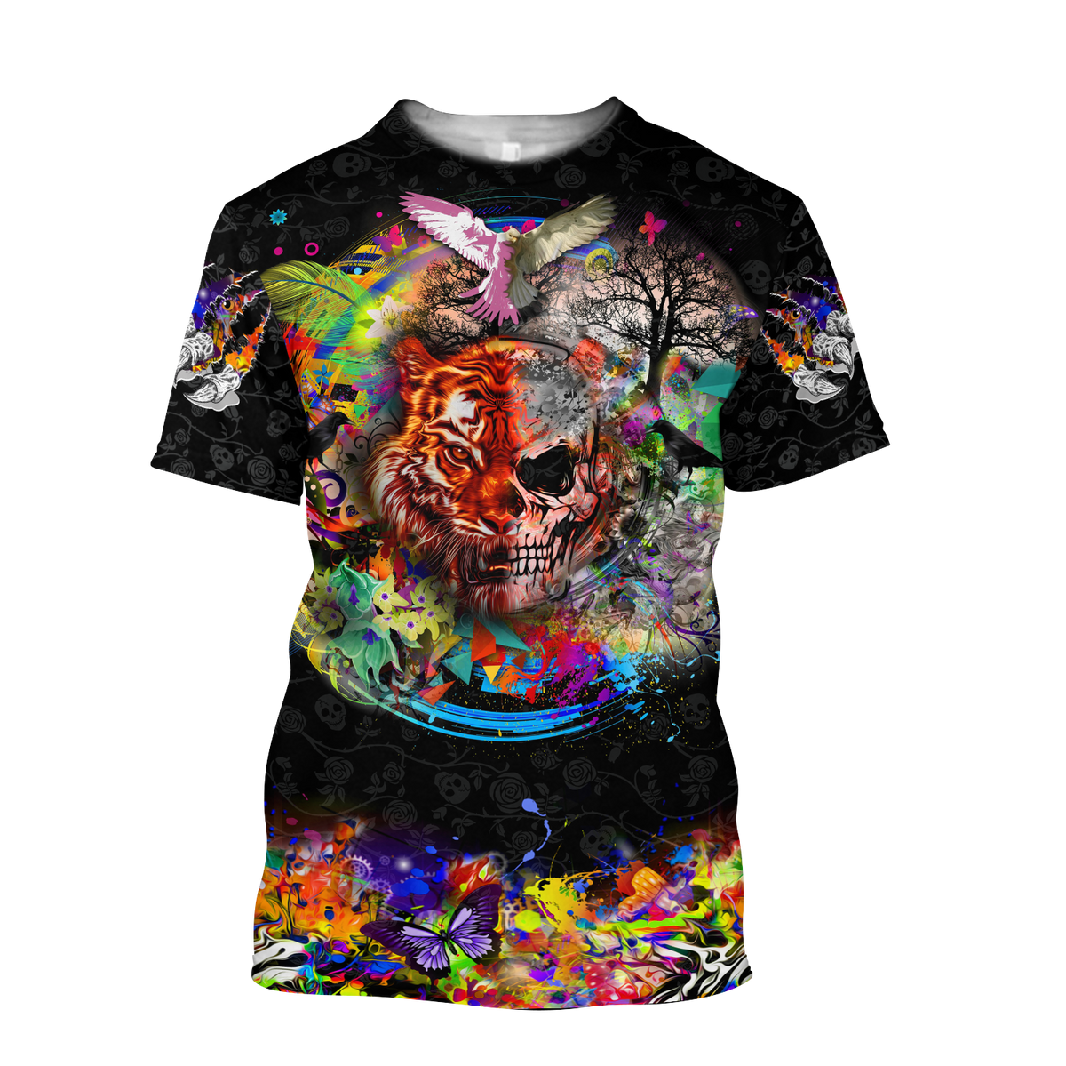 Love Skull animal full color 3D all over printed for man and women QB06092003-Apparel-PL8386-T- Shirt-S-Vibe Cosy™